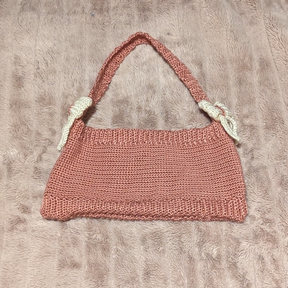 Dark pink crochet shoulder bag - Picture 4 of 7